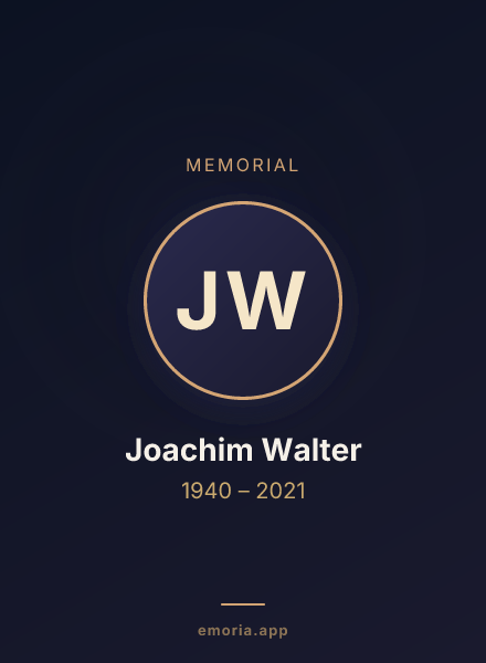 Memorial portrait of Joachim Walter