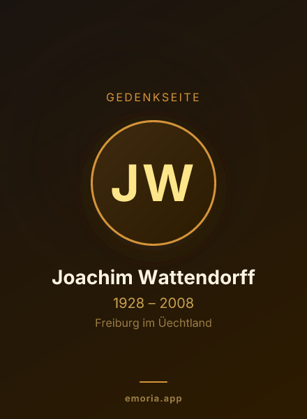 Gedenkportrait von Joachim Wattendorff