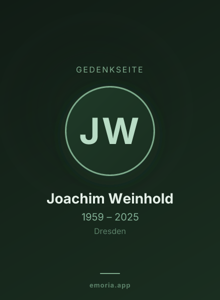 Gedenkportrait von Joachim Weinhold