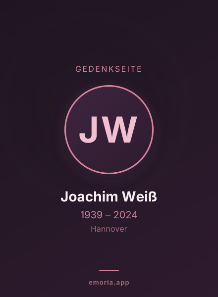 Gedenkportrait von Joachim Weiß