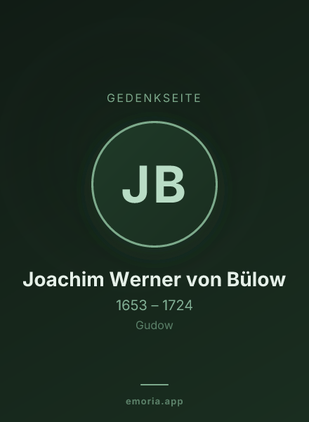 Gedenkportrait von Joachim Werner von Bülow