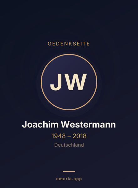 Gedenkportrait von Joachim Westermann