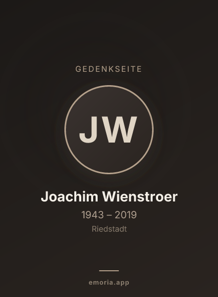 Gedenkportrait von Joachim Wienstroer