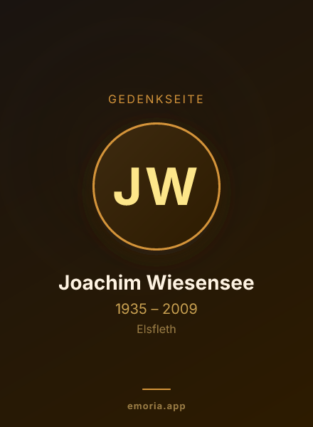 Gedenkportrait von Joachim Wiesensee