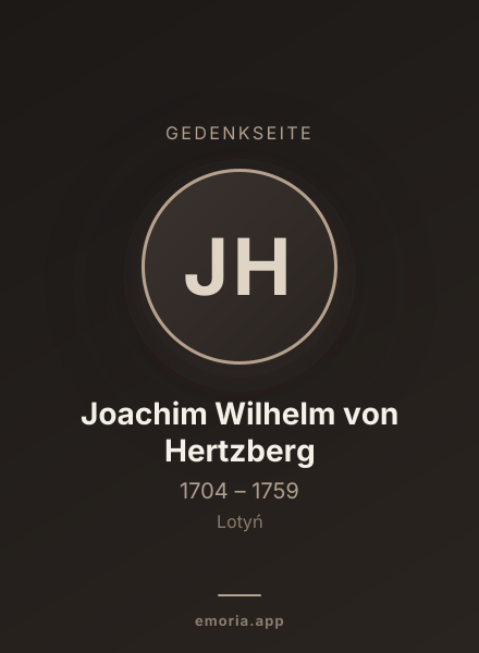 Gedenkportrait von Joachim Wilhelm von Hertzberg