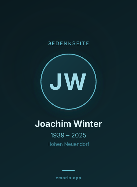 Gedenkportrait von Joachim Winter