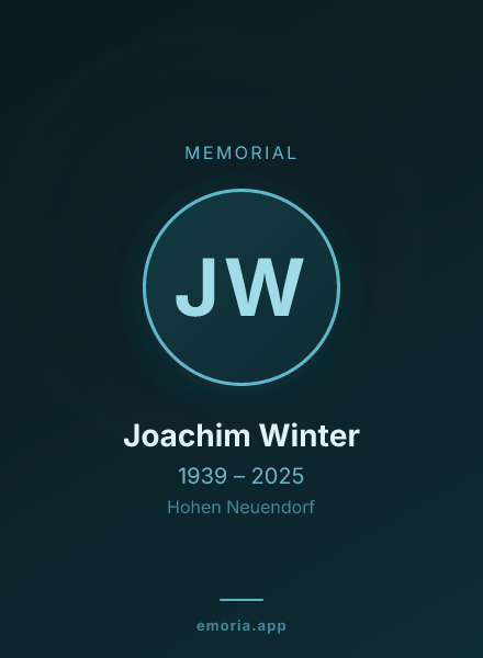 Memorial portrait of Joachim Winter
