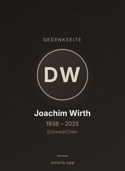 Gedenkportrait von Dr. Joachim Wirth