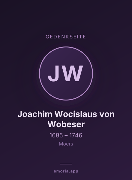 Gedenkportrait von Joachim Wocislaus von Wobeser