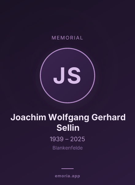 Memorial portrait of Joachim Wolfgang Gerhard Sellin