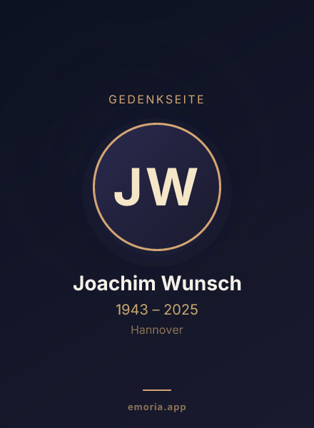Gedenkportrait von Joachim Wunsch