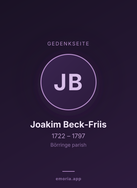 Gedenkportrait von Joakim Beck-Friis