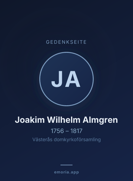 Gedenkportrait von Joakim Wilhelm Almgren