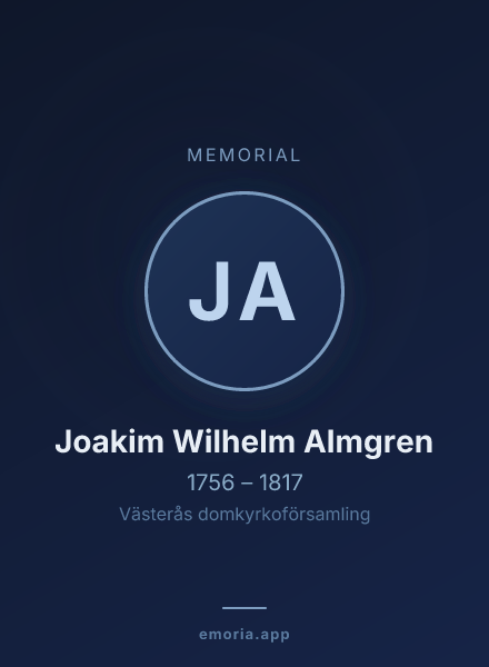Memorial portrait of Joakim Wilhelm Almgren