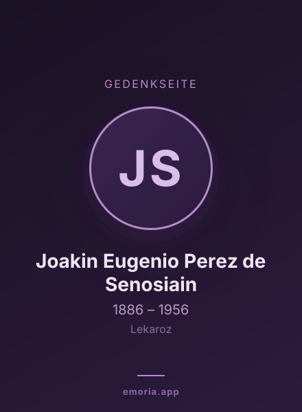 Gedenkportrait von Joakin Eugenio Perez de Senosiain