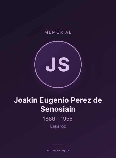 Memorial portrait of Joakin Eugenio Perez de Senosiain