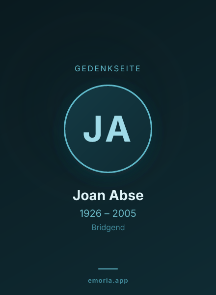 Gedenkportrait von Joan Abse