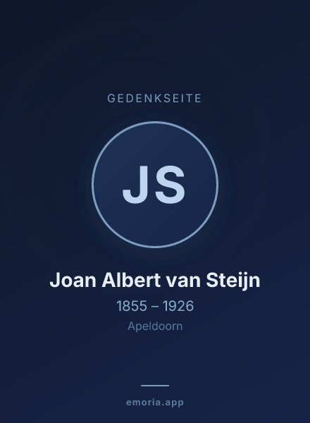 Gedenkportrait von Joan Albert van Steijn
