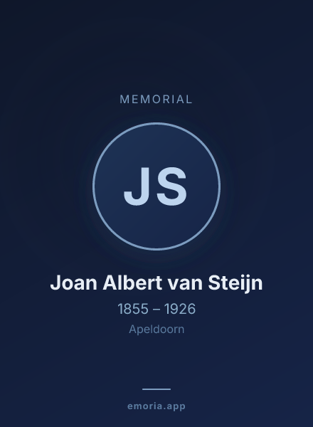 Memorial portrait of Joan Albert van Steijn