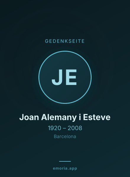 Gedenkportrait von Joan Alemany i Esteve