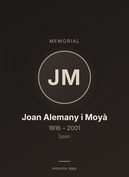 Memorial portrait of Joan Alemany i Moyà