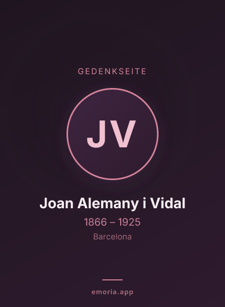 Gedenkportrait von Joan Alemany i Vidal