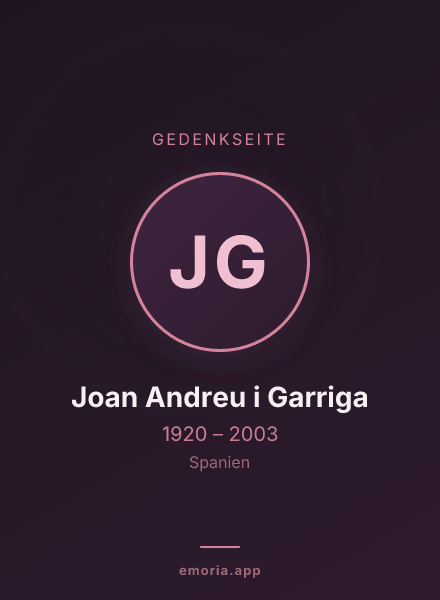 Gedenkportrait von Joan Andreu i Garriga