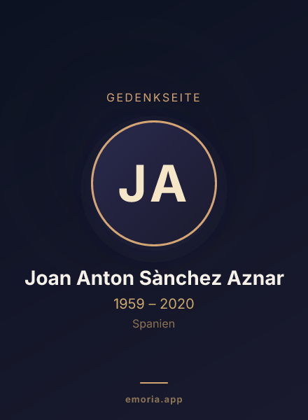 Gedenkportrait von Joan Anton Sànchez Aznar