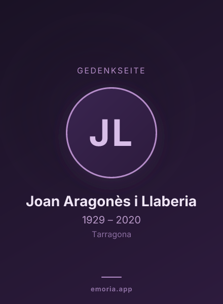 Gedenkportrait von Joan Aragonès i Llaberia