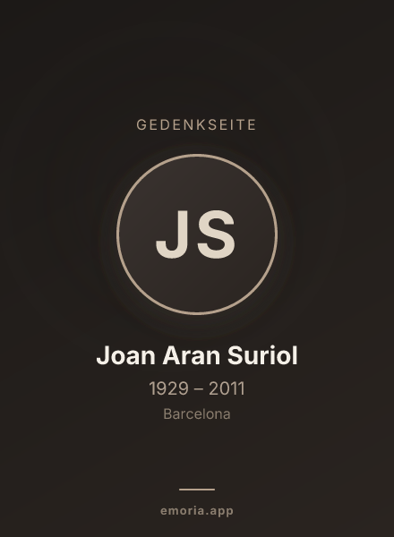 Gedenkportrait von Joan Aran Suriol