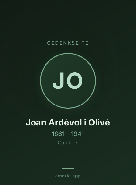 Gedenkportrait von Joan Ardèvol i Olivé
