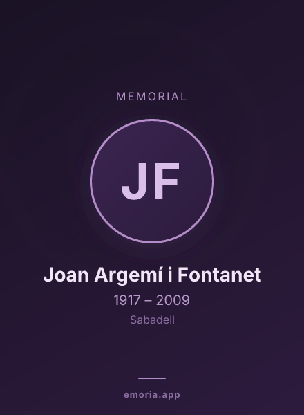 Memorial portrait of Joan Argemí i Fontanet