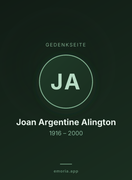 Gedenkportrait von Joan Argentine Alington