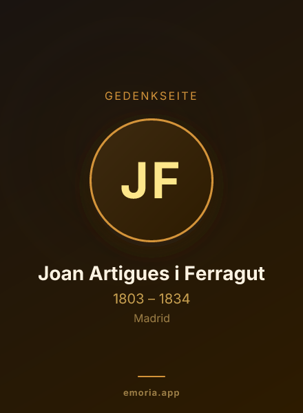 Gedenkportrait von Joan Artigues i Ferragut