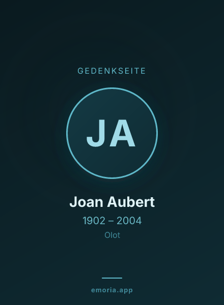 Gedenkportrait von Joan Aubert