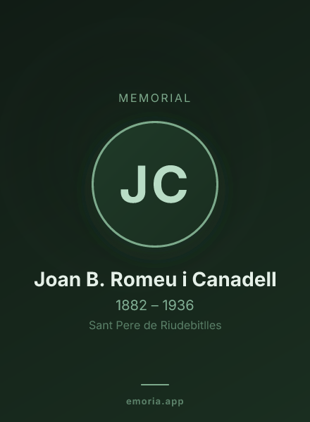 Memorial portrait of Joan B. Romeu i Canadell