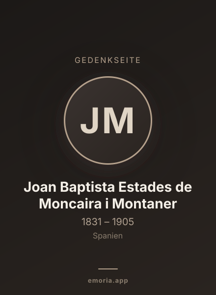 Gedenkportrait von Joan Baptista Estades de Moncaira i Montaner