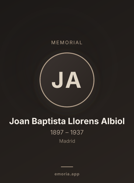 Memorial portrait of Joan Baptista Llorens Albiol