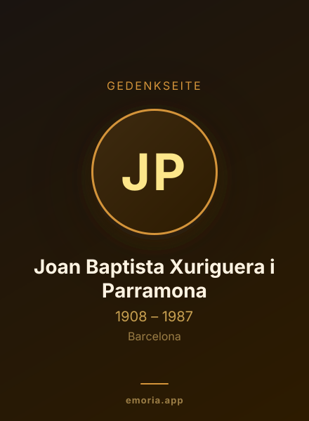 Gedenkportrait von Joan Baptista Xuriguera i Parramona