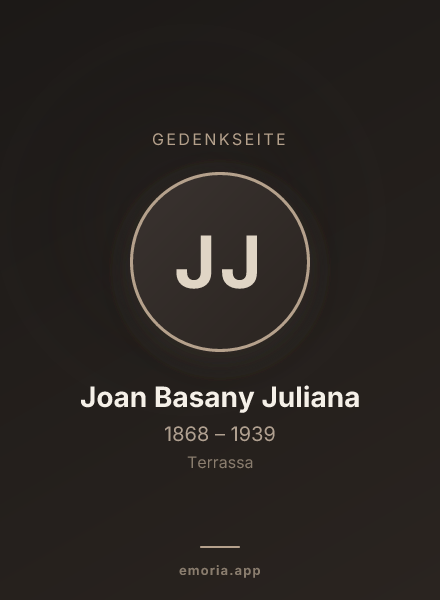 Gedenkportrait von Joan Basany Juliana