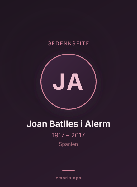 Gedenkportrait von Joan Batlles i Alerm