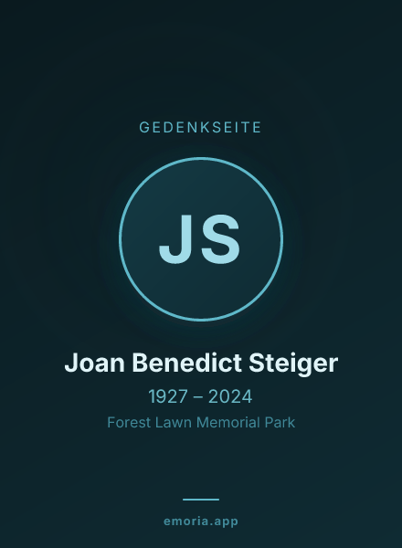 Gedenkportrait von Joan Benedict Steiger