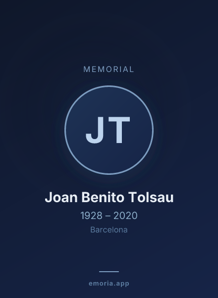 Memorial portrait of Joan Benito Tolsau