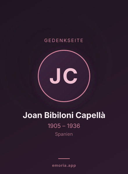 Gedenkportrait von Joan Bibiloni Capellà