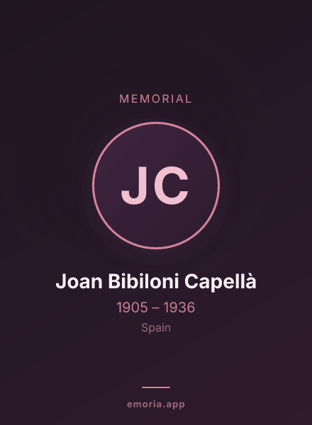 Memorial portrait of Joan Bibiloni Capellà