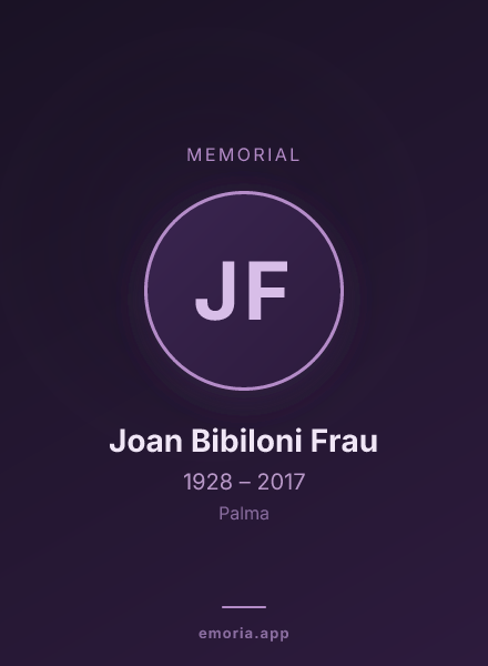 Memorial portrait of Joan Bibiloni Frau