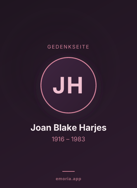 Gedenkportrait von Joan Blake Harjes