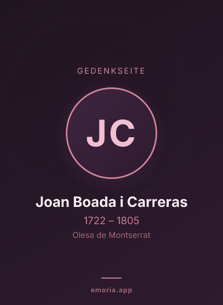 Gedenkportrait von Joan Boada i Carreras