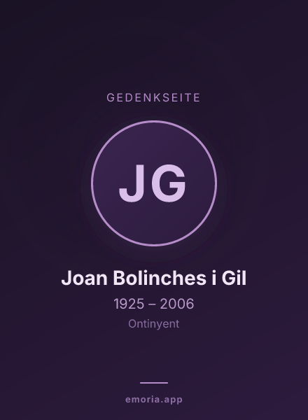 Gedenkportrait von Joan Bolinches i Gil