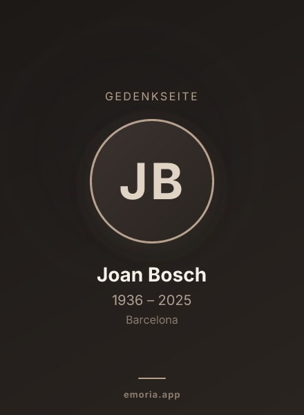 Gedenkportrait von Joan Bosch